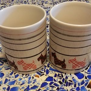 pair scotty dog coffee mugs striped red black mrsf